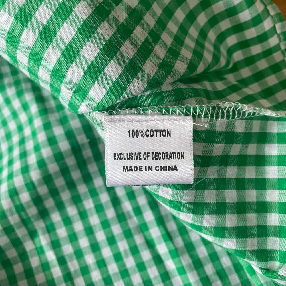 St. Patrick’s Day Shamrock Smocked Gingham Plaid Bishop Dress 4t 5t - Picture 13 of 14